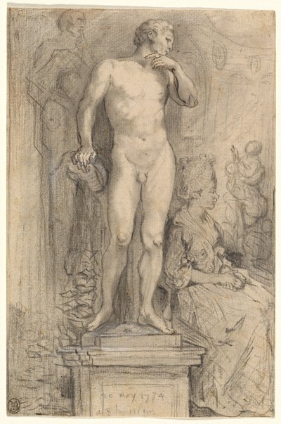 Randezvous v Palais Royal od Gabriel Jacques de Saint Aubin