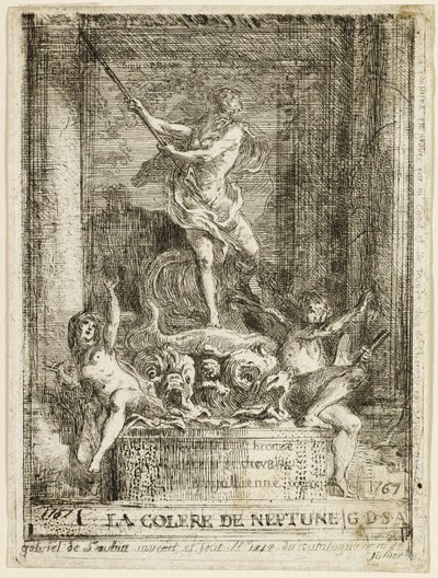 Fontána "Hněv Neptuna". od Gabriel Jacques de Saint Aubin