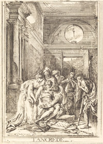 Smrt Tancreda [vlevo] od Gabriel Jacques de Saint Aubin