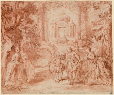 Zábava z Voltairovy "Princezny z Navarry" od Gabriel Jacques de Saint Aubin