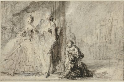 Promenáda na Boulevardu od Gabriel Jacques de Saint Aubin