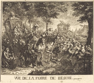 Pohled na veletrh Bezons od Gabriel Jacques de Saint Aubin