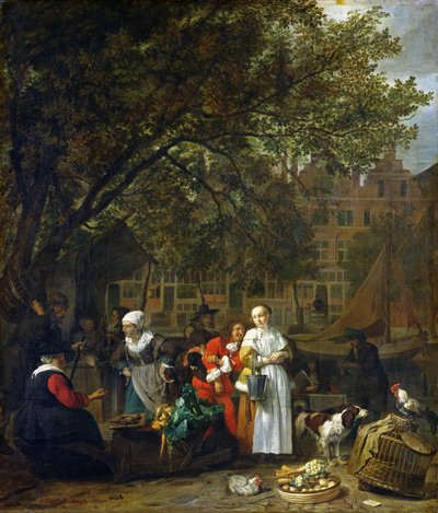 Bylinkový trh v Amsterdamu od Gabriel Metsu