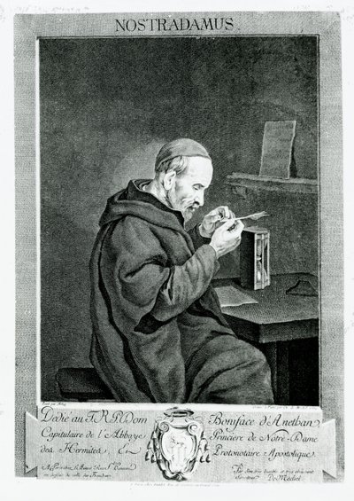 Portrét Michela Nostradama (1503-66) vyrytý Christianem von Mechelem (1737-1817) 1762 od Gabriel Metsu