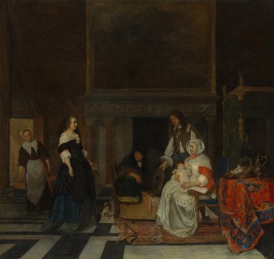 Návštěva v jeslích od Gabriel Metsu
