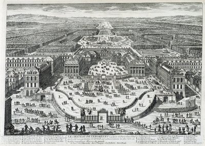 Pohled na čestné nádvoří zámku Versailles - od Perelle, konec 17. století od Gabriel Perelle