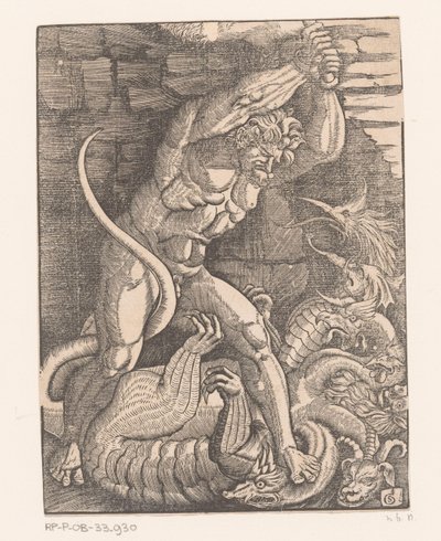 Hercules zabije Hydru z Lerny Labors of Hercules (název série) od Gabriel Salmon