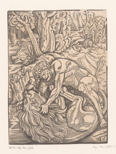Herkules bojující s nemejským lvem Labors of Hercules (název série) od Gabriel Salmon