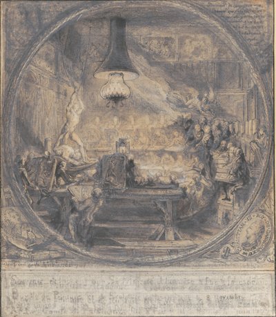 Návštěva krále Kristiána VII. v Det kgl. Francouzská akademie umění v Paříži, 8. listopadu. 1768. od Gabriel de Saint Aubin
