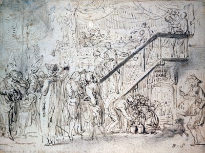 Velká kavárna 1759 od Gabriel de Saint Aubin