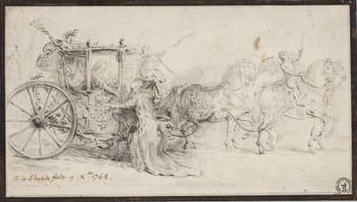 Paříž vítá Christiana VII od Gabriel de Saint Aubin
