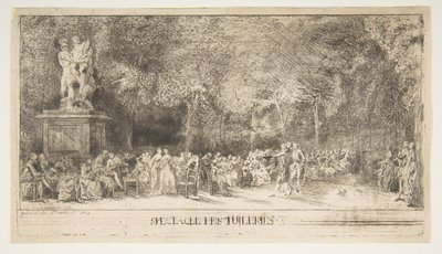 Scéna v Tuileries: The Chairs, 1760. od Gabriel de Saint Aubin