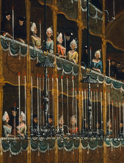 Oběd v divadle San Benito nabízený Doge na počest princů severu, Benátky, Gabriel Bella (1730-1799) Olej na plátně, Detail od Gabriele Bella