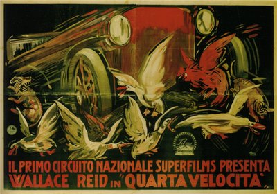 Wallace Reid ve filmu Dvojitá rychlost, 1920 od Gabriele Galantara