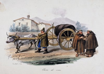 Vůz přepravující vinný sud od Gaetano Dura