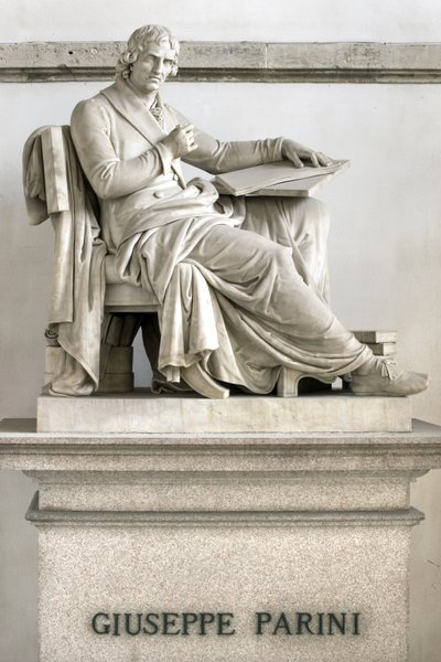 Socha Giuseppe Parini, 1838 od Gaetano Matteo Monti