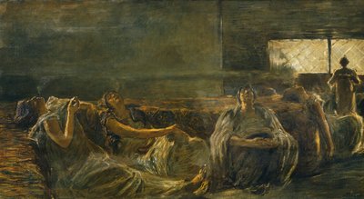 Kuřáci opia, Gaetano Previati (1852-1920) od Gaetano Previati