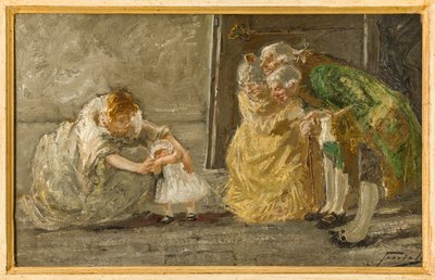 Scéna (olejomalba na plátně) od Gaetano Previati