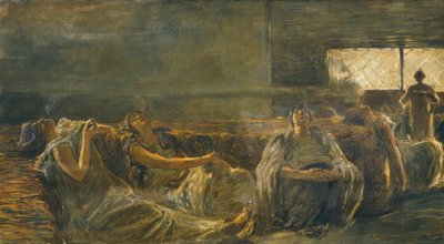 Kuřáci opia, Gaetano Previati (1852-1920). od Gaetano Previati