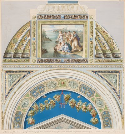 Plocha lunety a klenby s nálezem Mojžíše. 1774 od Gaetano Savorelli