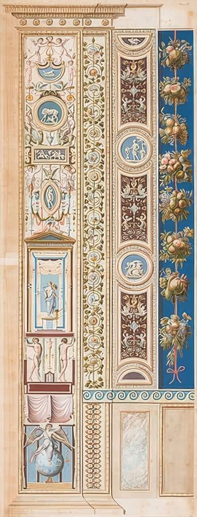 Pilaster Loggia IV (ornament, ve kterém sedí génius slávy) od Gaetano Savorelli