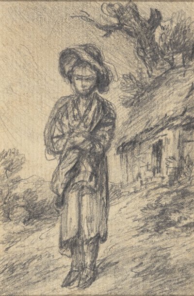 Chlapec stojící u chaty od Gainsborough Dupont