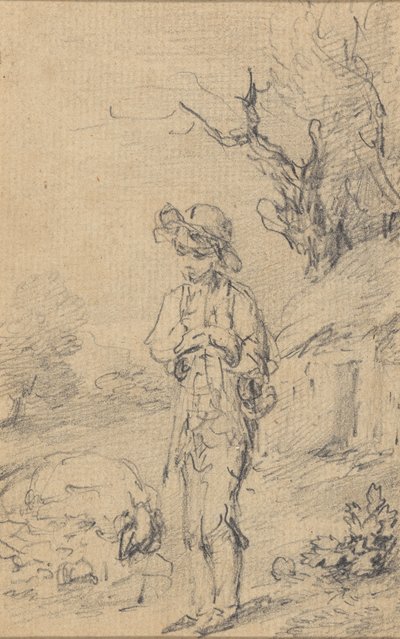 Chlapec stojící u chaty od Gainsborough Dupont