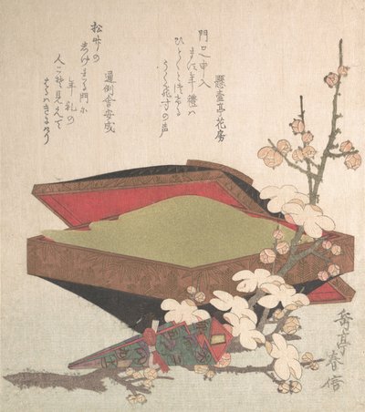 Plum Blossoms and Cake-Box, 1819. od Gakutei