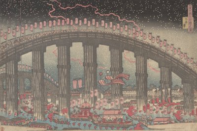 Festival Tenmangu v Ósace, 1834. od Gakutei
