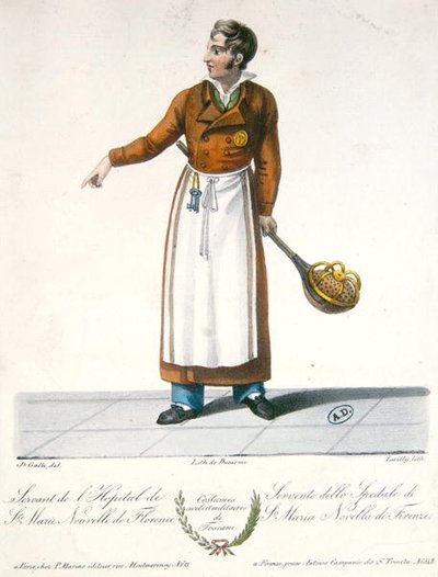 Sluha nemocnice Santa Maria Novella ve Florencii, počátek devatenáctého století (barevné lito) od Galli (after)