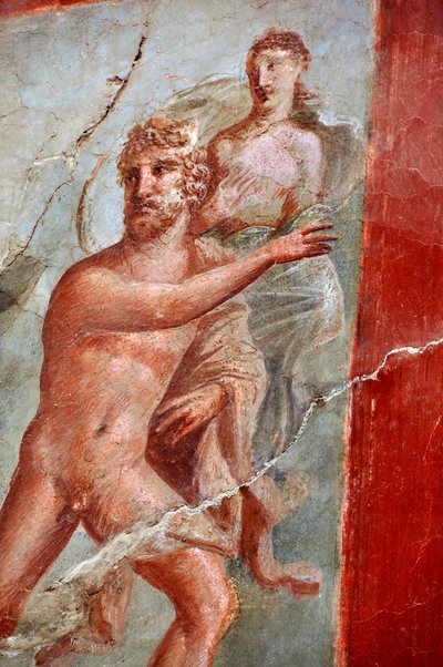 Detail eines Freskos aus dem Kollegium oder Sacellum des Augustales, Herculaneum (Fresko) von Gallo-Roman