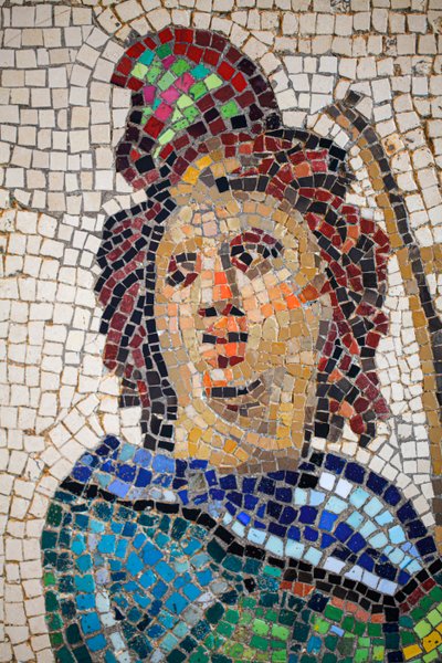 Římská mozaika zobrazující Orfea hrajícího na lyru od Gallo-Roman