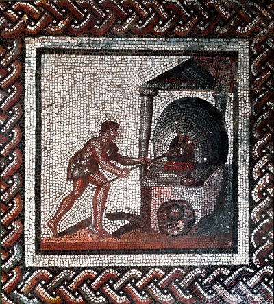 Scéna výroby chleba. (mozaika, konec 2., začátek 3. stol.) od Gallo Roman