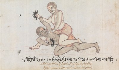 Dva Jeyties Wrestling od Gangaram Chintaman Tambat