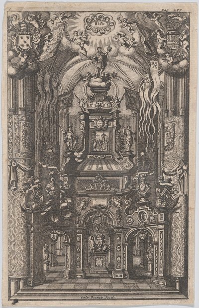 Katafalk pro Ferdinanda, z neidentifikované knihy, ca. 1660-95. od Gaspar Bouttats