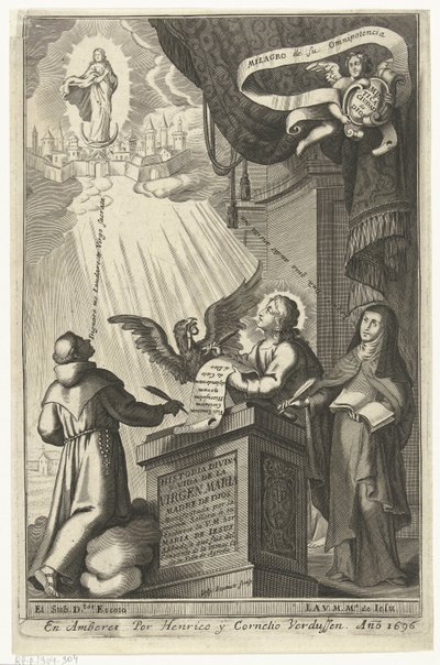 Panna Maria je uchvácena do království nebeského Historia divina y vida de la Virgen maria (název na objektu) od Gaspar Bouttats