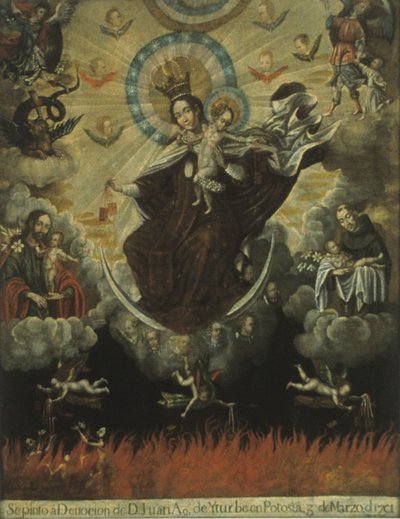 Panna Maria z hory Karmel od Gaspar Miguel de Berrio