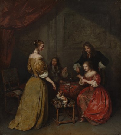 Card Party, ca. 1665. od Gaspar Netscher