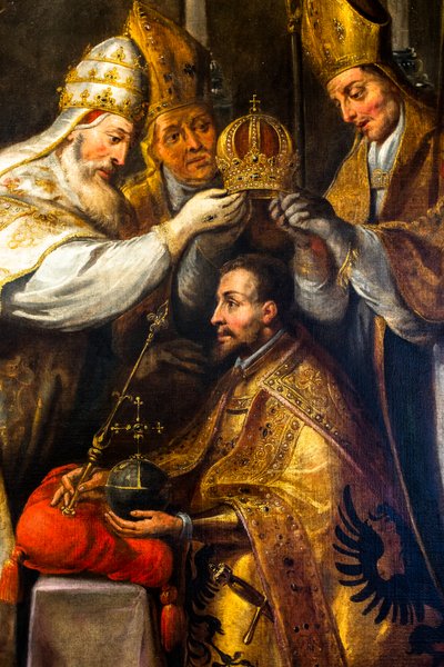 Korunovace císaře Karla V. v Bologni, detail od Gaspar de Crayer