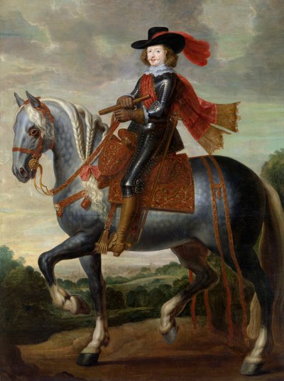 Portrét Ferdinanda Rakouského (1609-1641) (Don Fernando) - Jezdecký portrét kardinála-Infante Ferdinanda Rakouského Peinture de Caspar de Crayer (1584-1669) 1650-1669 Olej na plátně - Groeningemuseum, Bruggy od Gaspar De Crayer