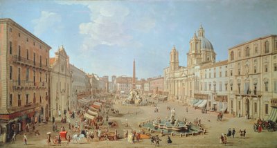 Řím, Piazza Navona (olej na plátně) od Gaspar van Wittel