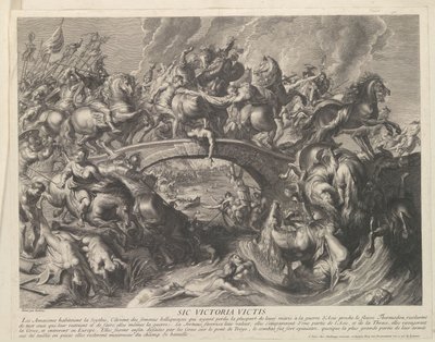 Bitva s Amazonkami Sic Victoria Victis (název na objektu) od Gaspard Duchange (attributed to)