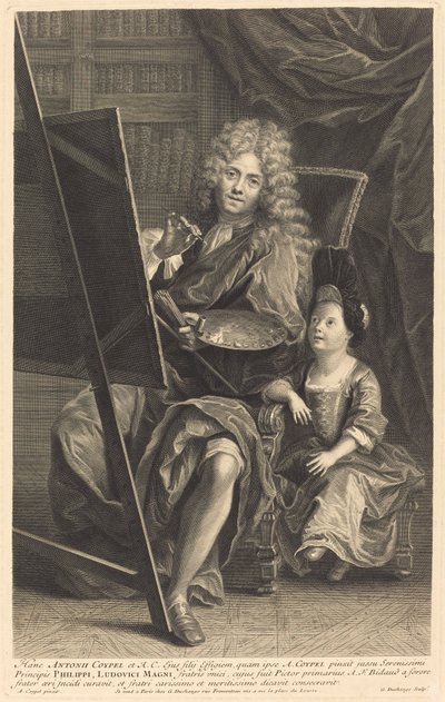 Antoine Coypel a jeho syn od Gaspard Duchange after Antoine Coypel