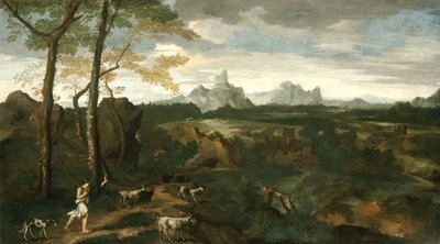 Krajina s pastevcem a kozami, c. 1635. od Gaspard Dughet