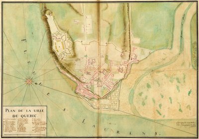 Gaspard-Joseph Chaussegros de Lery, Plán města Quebec, 1727 od Gaspard Joseph Chaussegros de Léry