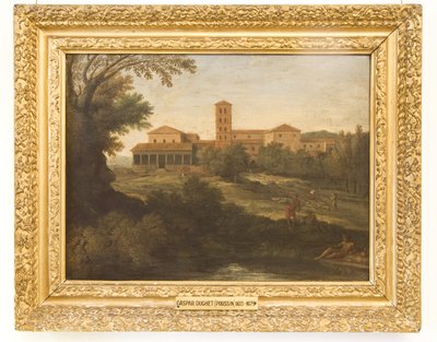 Klasická krajina s mužem, který řídí stádo ovcí od Gaspard Poussin Dughet