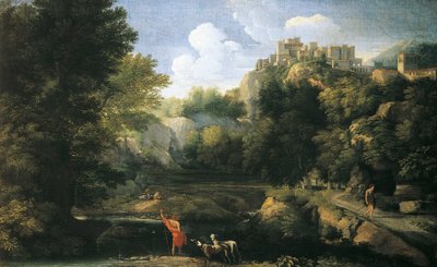Říční krajina zobrazující pastýře od Gaspard Poussin Dughet