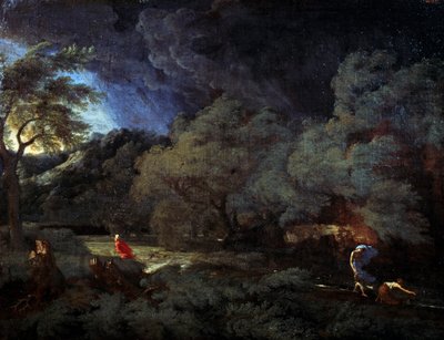 Bouřlivá krajina (olej na plátně) od Gaspard Poussin Dughet