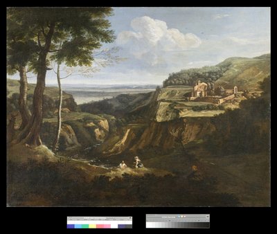 Pohled na klášter Camaldoli poblíž Frascati, 1670-75 od Gaspard Poussin Dughet