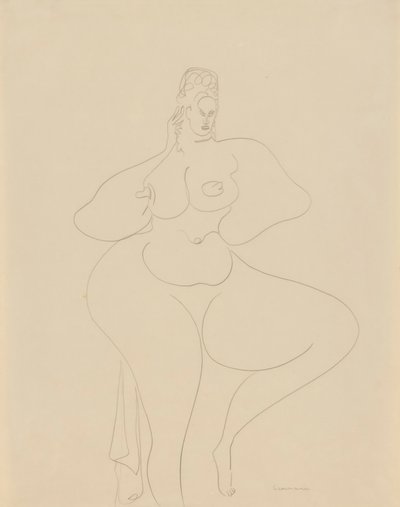 (Nahá tanečnice se závěsem) od Gaston Lachaise